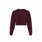 Basic Crop Sweatshirt — Bordo — Ön