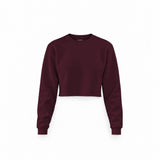 Basic Crop Sweatshirt — Bordo — Ön