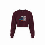 Formula 1 / Week Days Crop Sweatshirt — Bordo — Ön