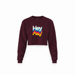 Hey Crop Sweatshirt — Bordo — Ön