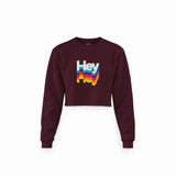 Hey Crop Sweatshirt — Bordo — Ön