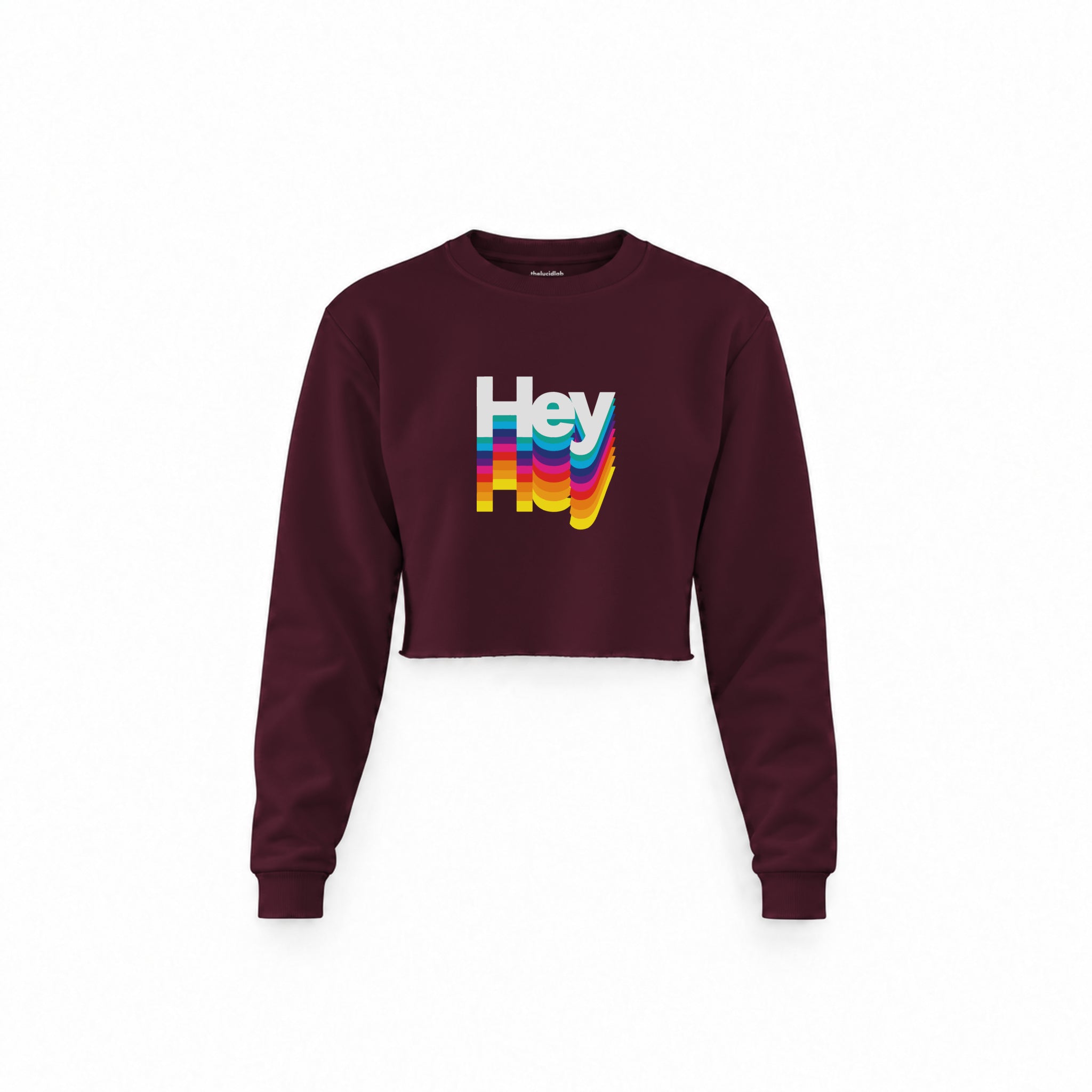 Hey Crop Sweatshirt — Bordo — Ön
