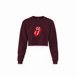 The Rolling Stones Crop Sweatshirt — Bordo — Ön