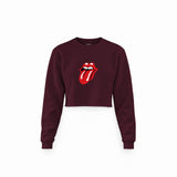 The Rolling Stones Crop Sweatshirt — Bordo — Ön