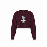 Rick It Crop Sweatshirt — Bordo — Ön