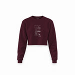 Fender Stratocaster Gitar Crop Sweatshirt — Bordo — Ön