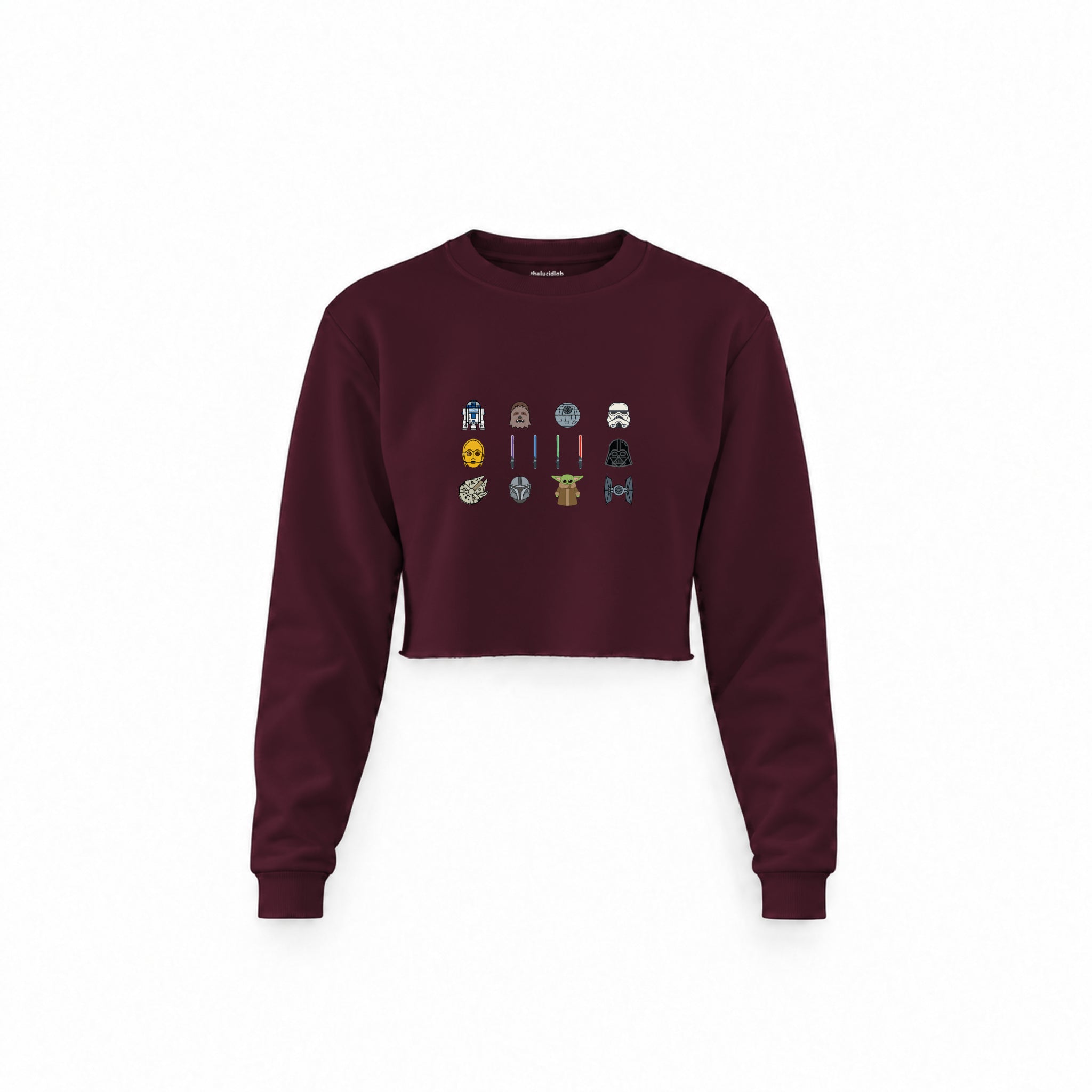 Star Wars Icons Crop Sweatshirt — Bordo — Ön
