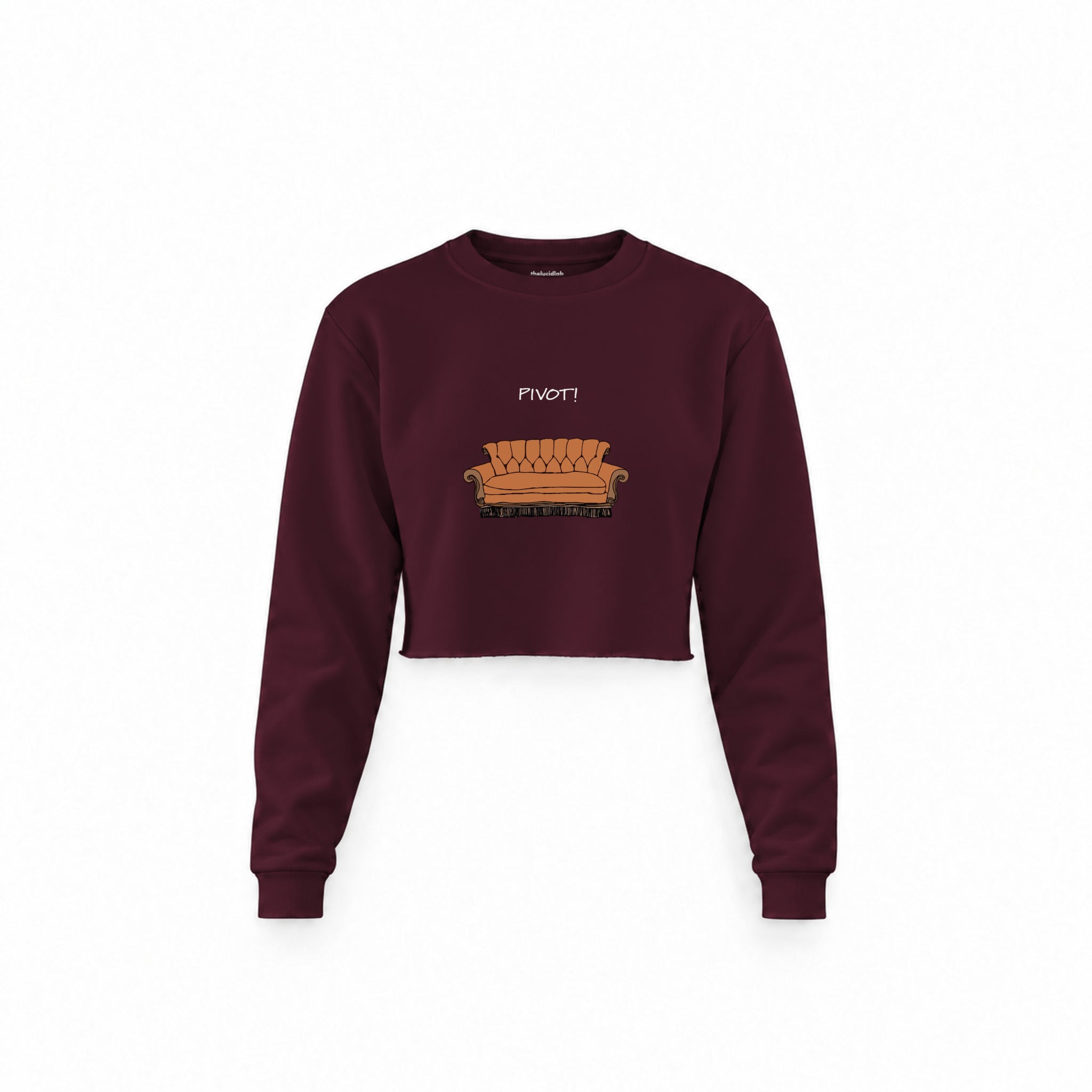 Pivot! / Friends Crop Sweatshirt — Bordo — Ön
