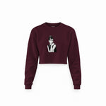 Audrey Hepburn Crop Sweatshirt — Bordo — Ön
