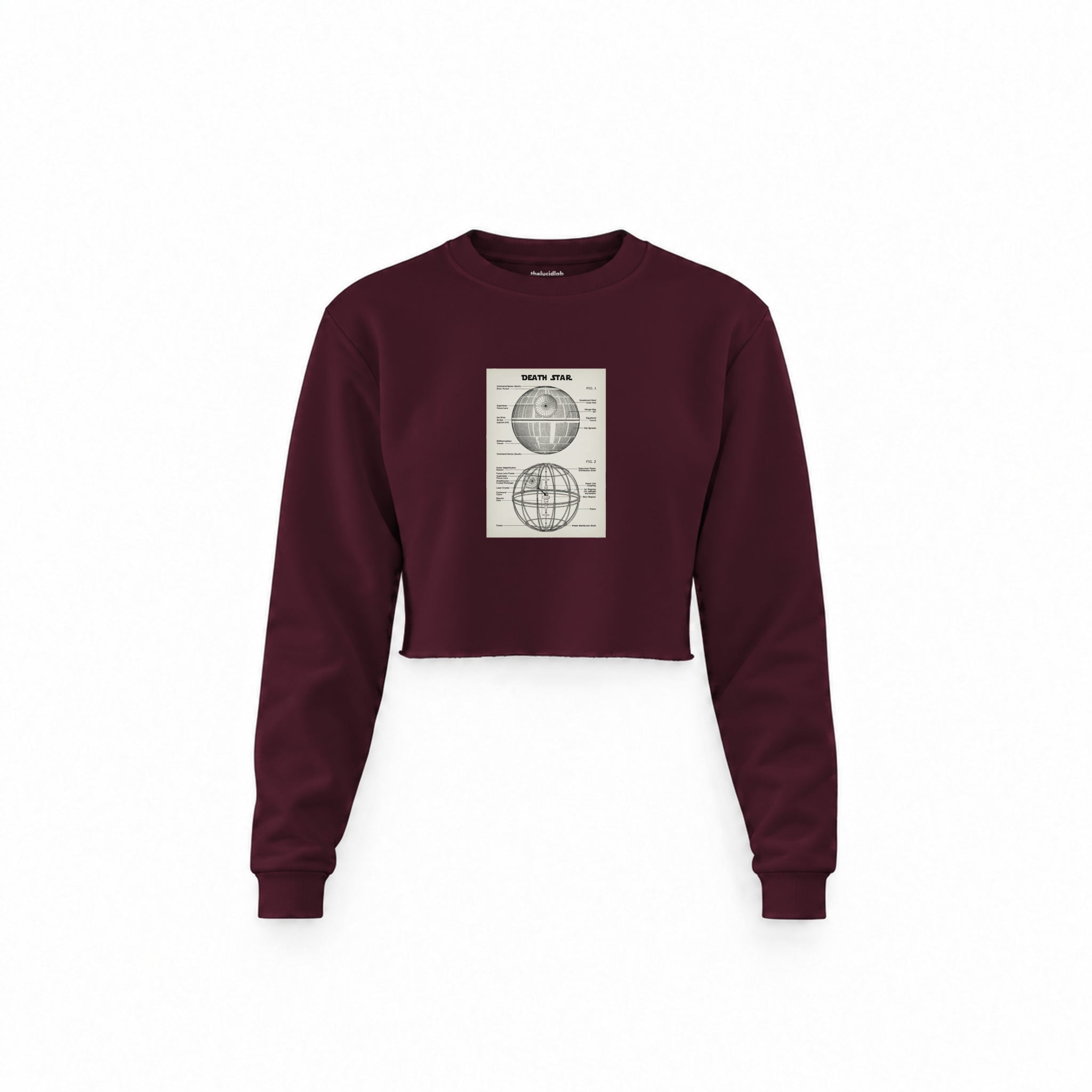 Death Star Crop Sweatshirt — Bordo — Ön