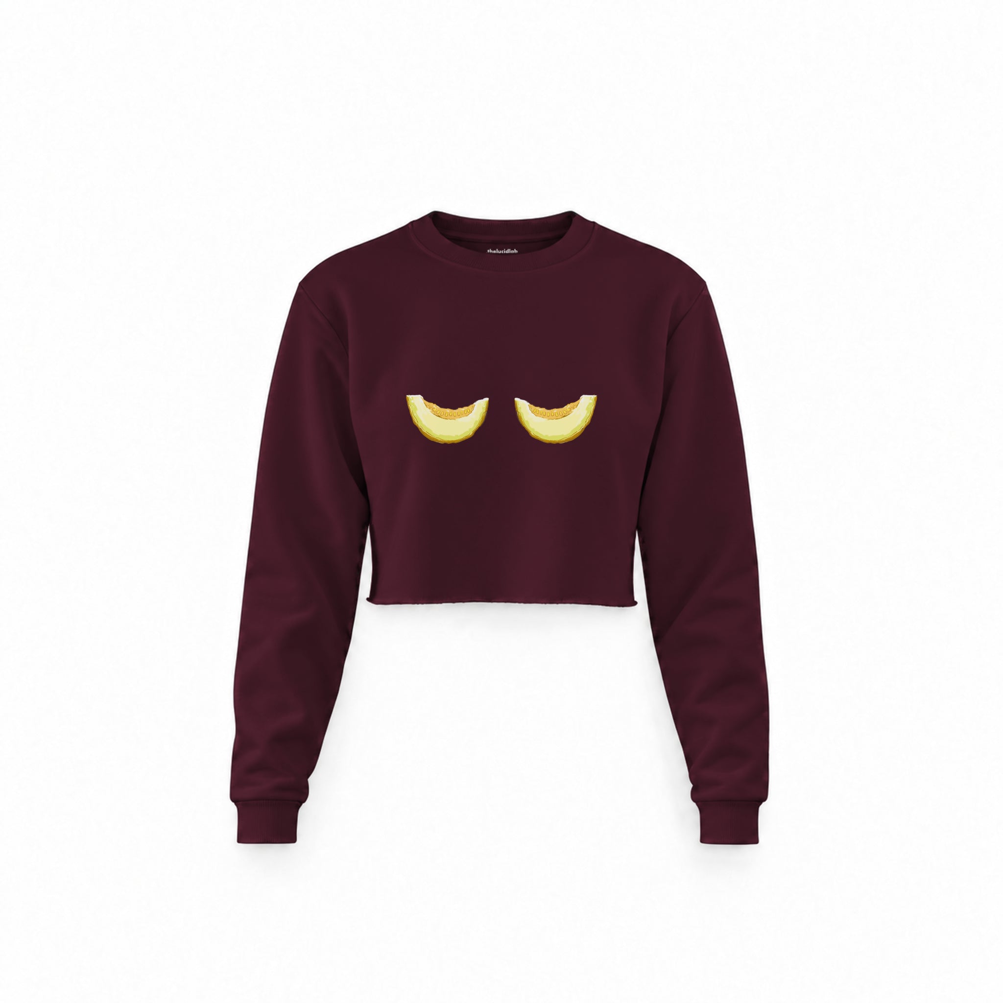 Nice Melons Crop Sweatshirt — Bordo — Ön