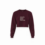 Fuck Nudes Crop Sweatshirt — Bordo — Ön