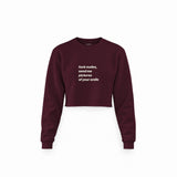 Fuck Nudes Crop Sweatshirt — Bordo — Ön