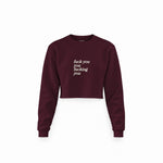 Fuck You Crop Sweatshirt — Bordo — Ön