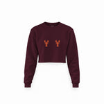 Hot Lobsters Crop Sweatshirt — Bordo — Ön