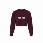 Nice Shells Crop Sweatshirt — Bordo — Ön