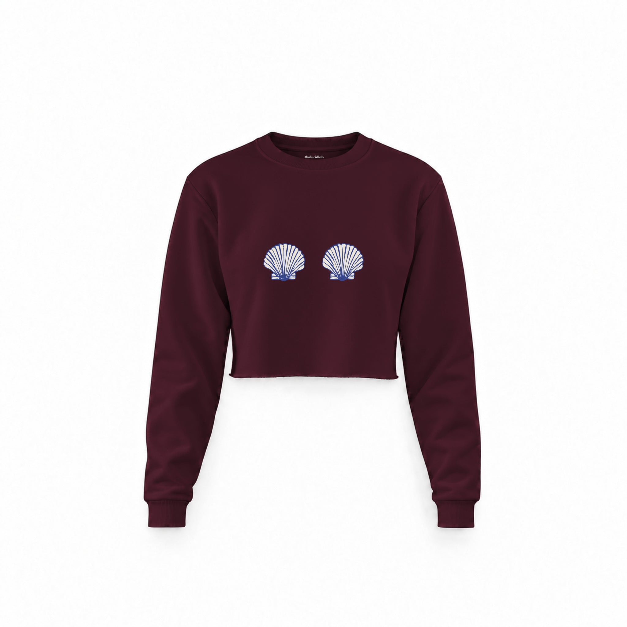 Nice Shells Crop Sweatshirt — Bordo — Ön