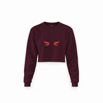 Nice Shrimps Crop Sweatshirt — Bordo — Ön