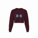 Shell Yeah Crop Sweatshirt — Bordo — Ön