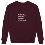 Fuck Nudes Sweatshirt — Bordo — Ön