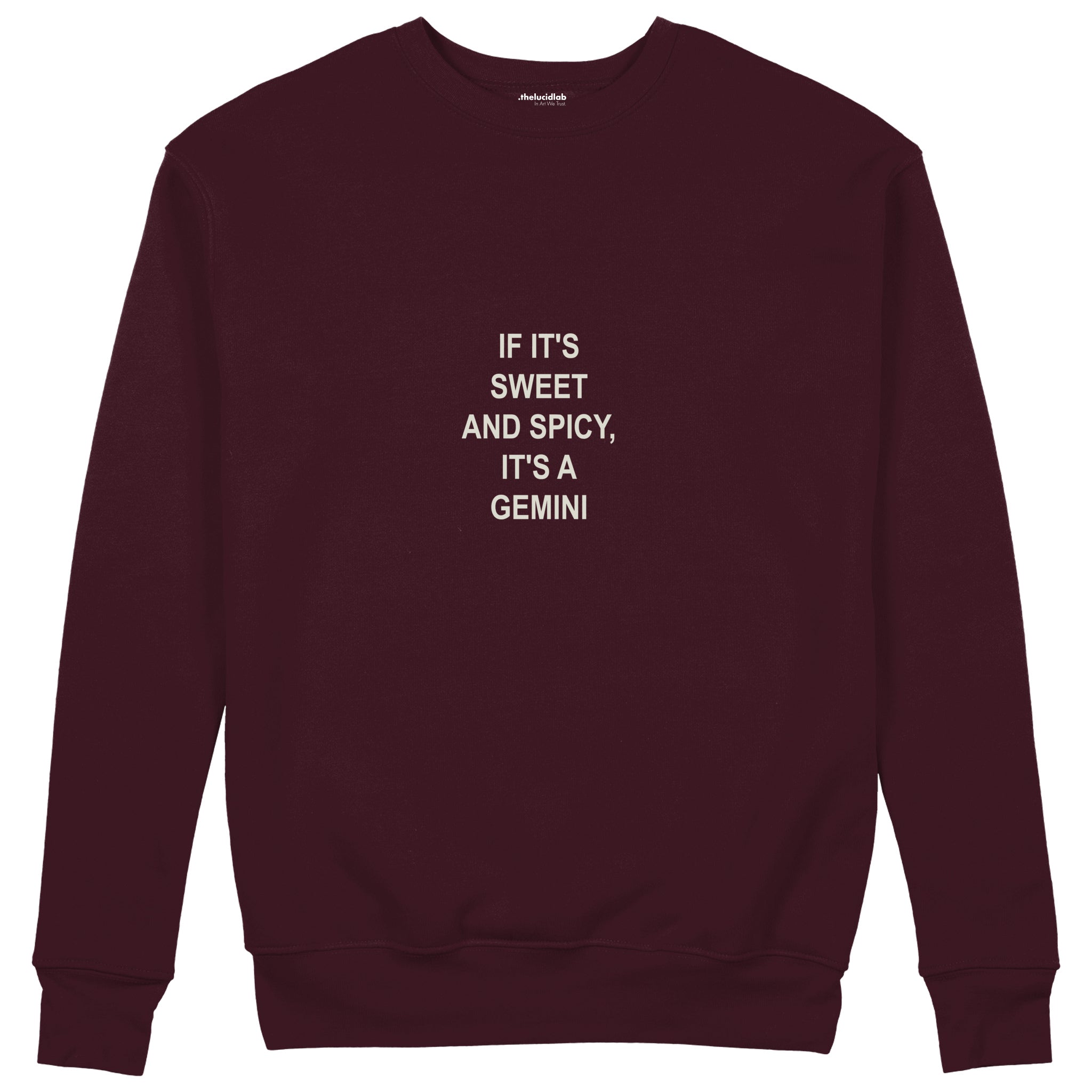 It's a Gemini Sweatshirt — Bordo — Ön