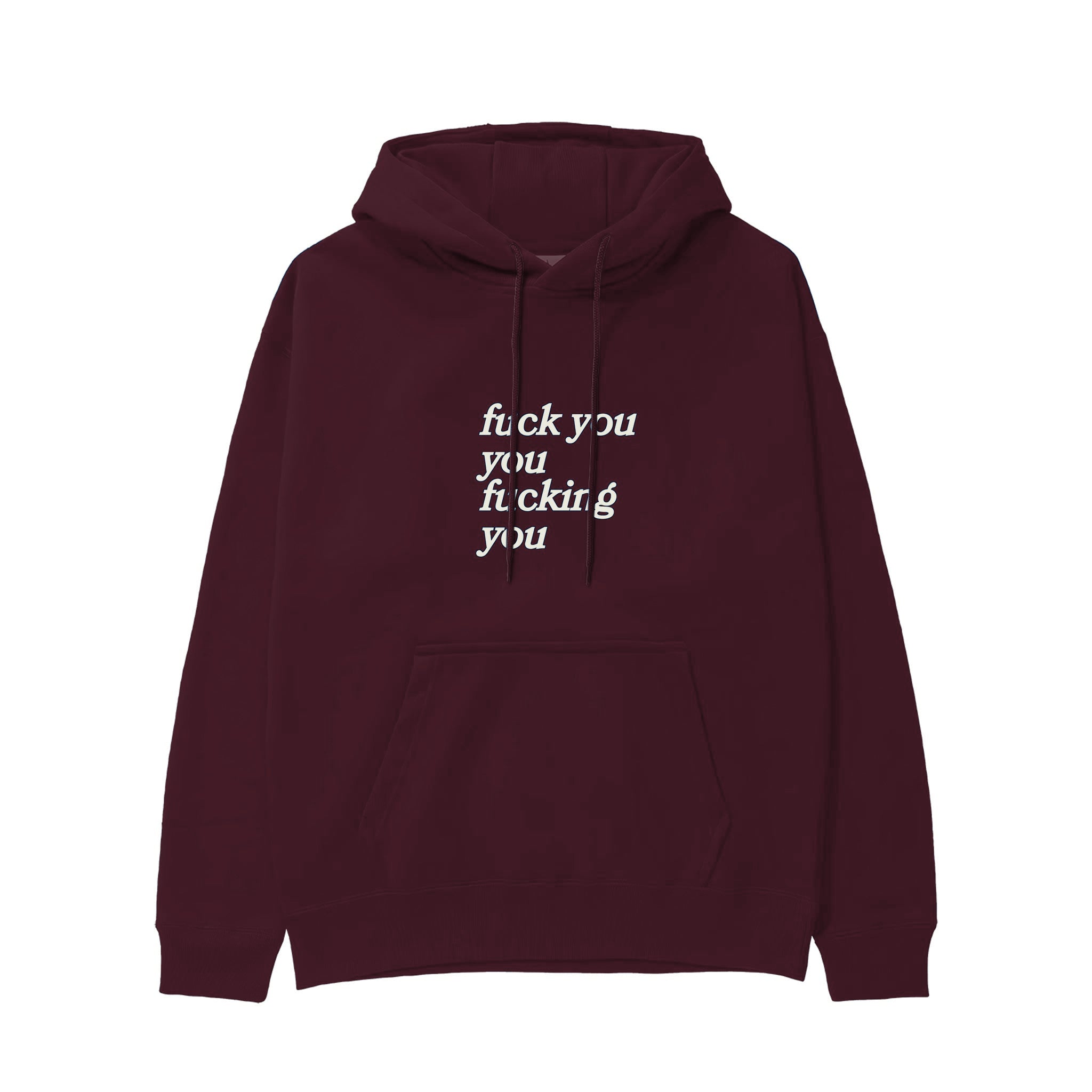 Fuck You Hoodie — Bordo — Görsel 1