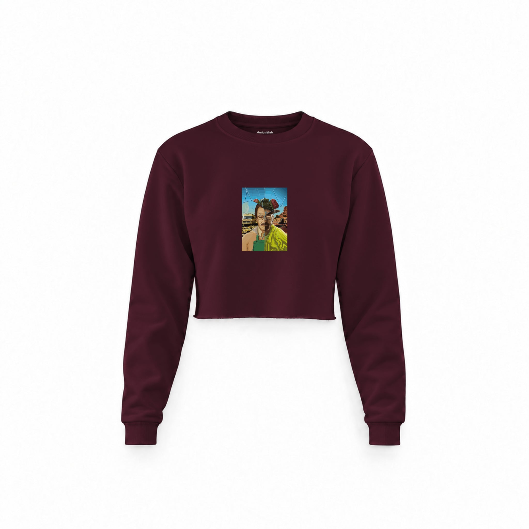Walter White / Heisenberg Crop Sweatshirt — Bordo — Ön