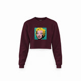 Andy Warhol / Marilyn Monroe Blue Crop Sweatshirt — Bordo — Ön