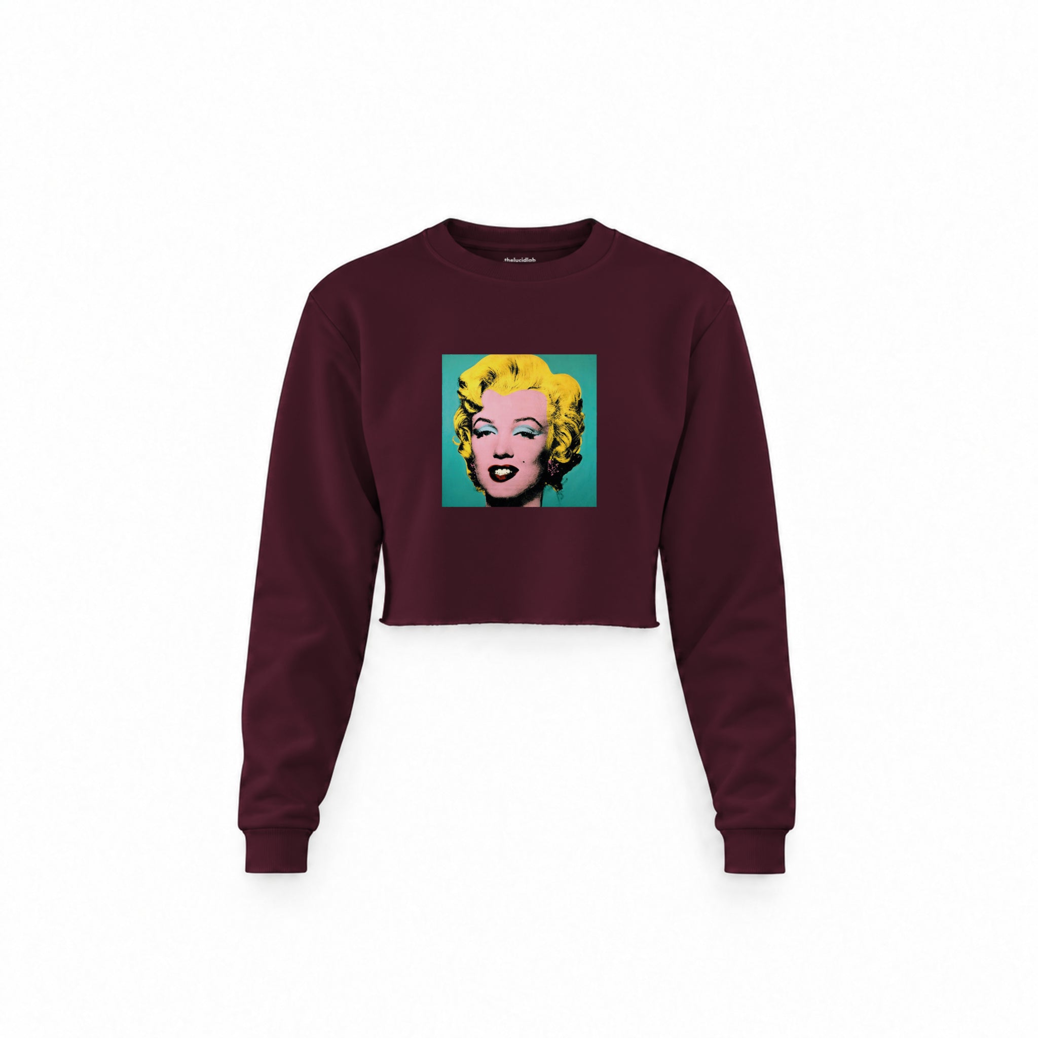 Andy Warhol / Marilyn Monroe Blue Crop Sweatshirt — Bordo — Ön