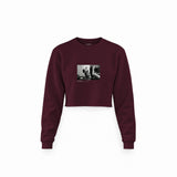 Jimmy Page Backstage Indianapolis 1975 Crop Sweatshirt — Bordo — Ön