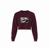 Kurt Cobain 1990 Crop Sweatshirt — Bordo — Ön