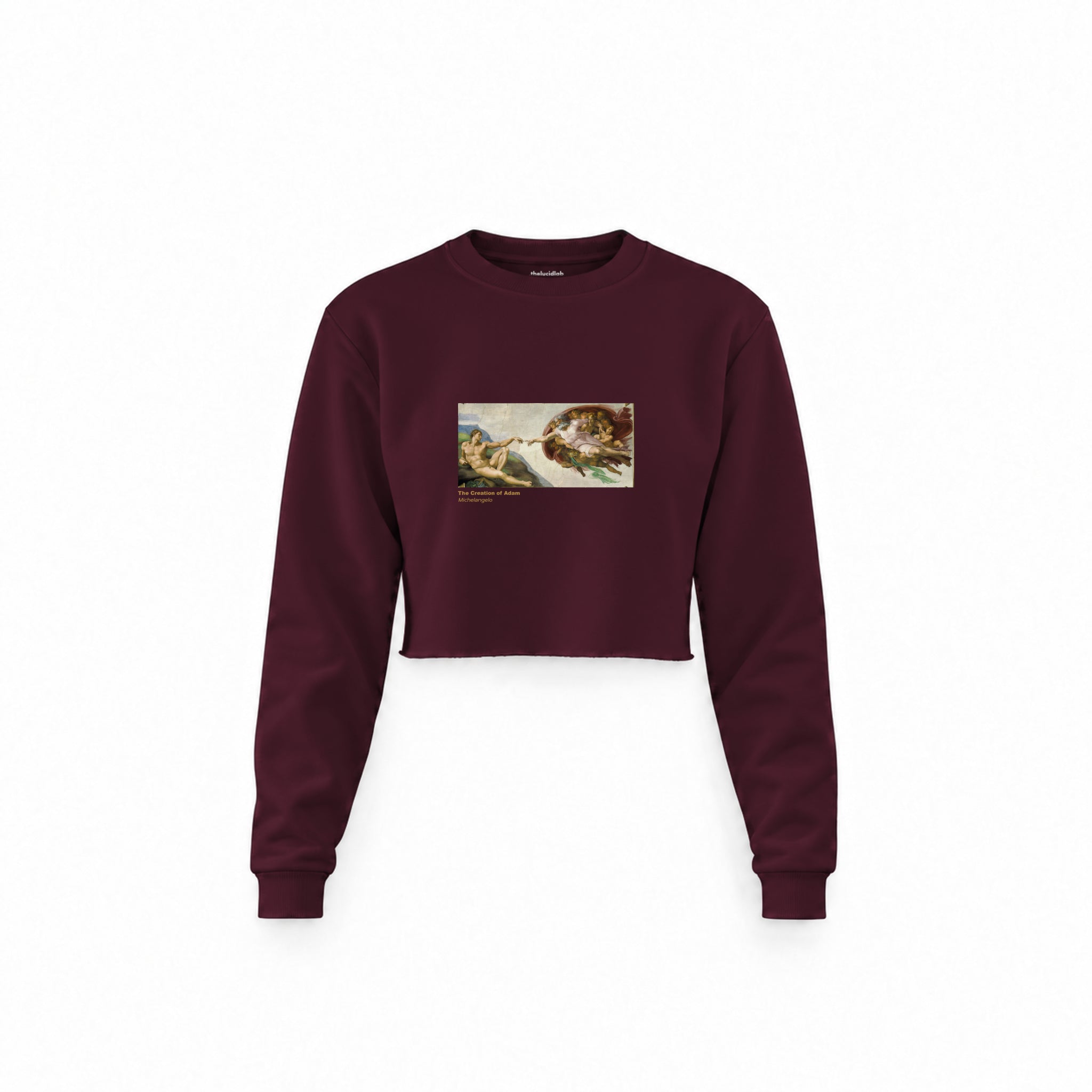 The Creation Crop Sweatshirt — Bordo — Ön
