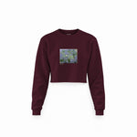Water Lilies Crop Sweatshirt — Bordo — Ön
