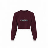The Great Wave of Kanagawa Crop Sweatshirt — Bordo — Görsel 1