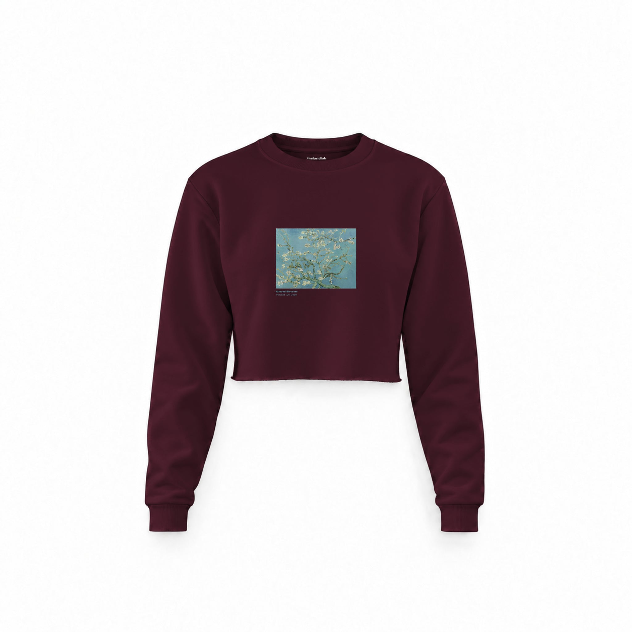 Almond Blossoms Crop Sweatshirt — Bordo — Ön