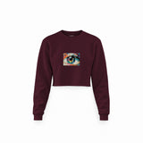 The Eye Crop Sweatshirt — Bordo — Ön