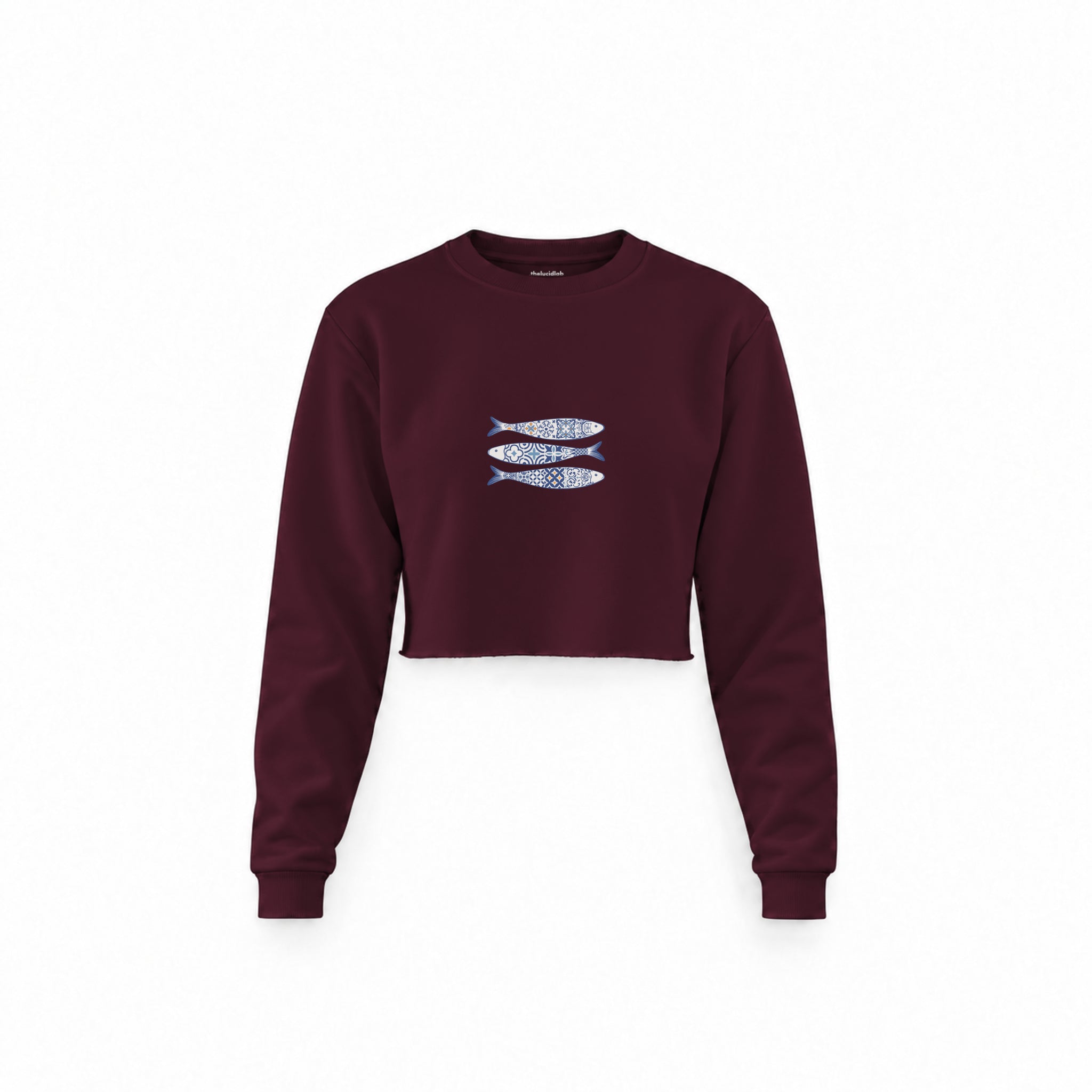 Mediterraneo Crop Sweatshirt — Bordo — Ön