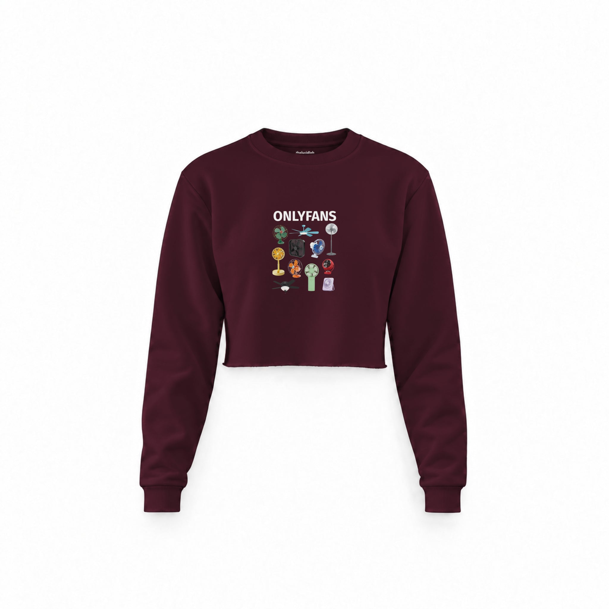 Onlyfans Crop Sweatshirt — Bordo — Ön