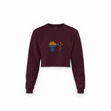 Dolce Calma Crop Sweatshirt — Bordo — Ön
