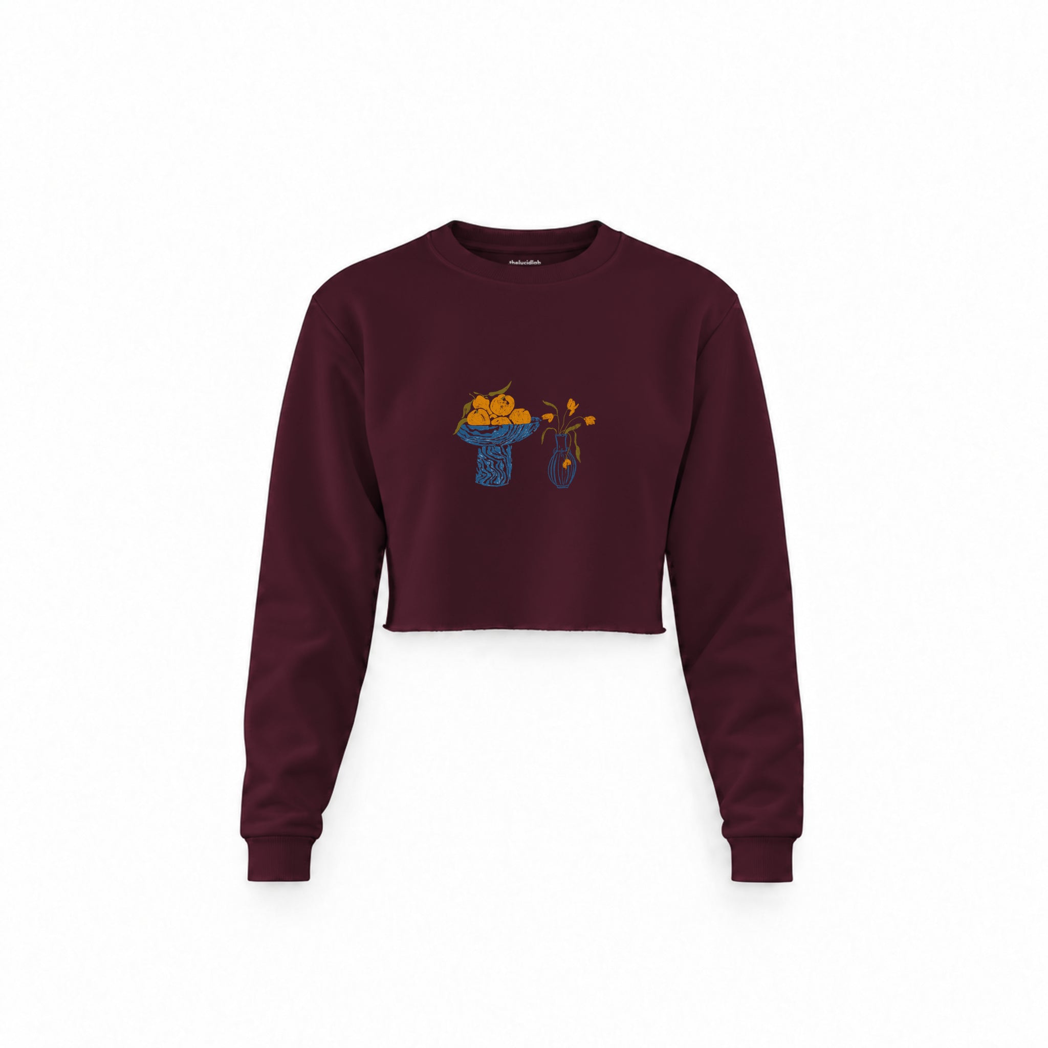 Dolce Calma Crop Sweatshirt — Bordo — Ön