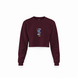 Marine Pattern Study Crop Sweatshirt — Bordo — Ön