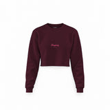 Raspberry Crop Sweatshirt — Bordo — Görsel 1