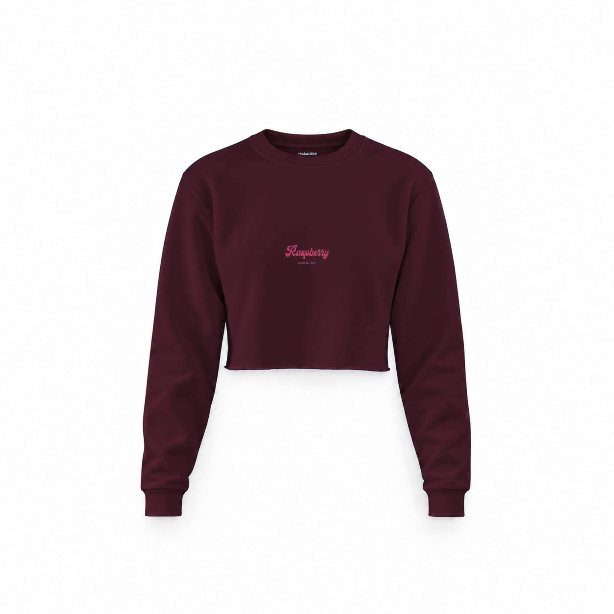 Raspberry Crop Sweatshirt — Bordo — Görsel 1