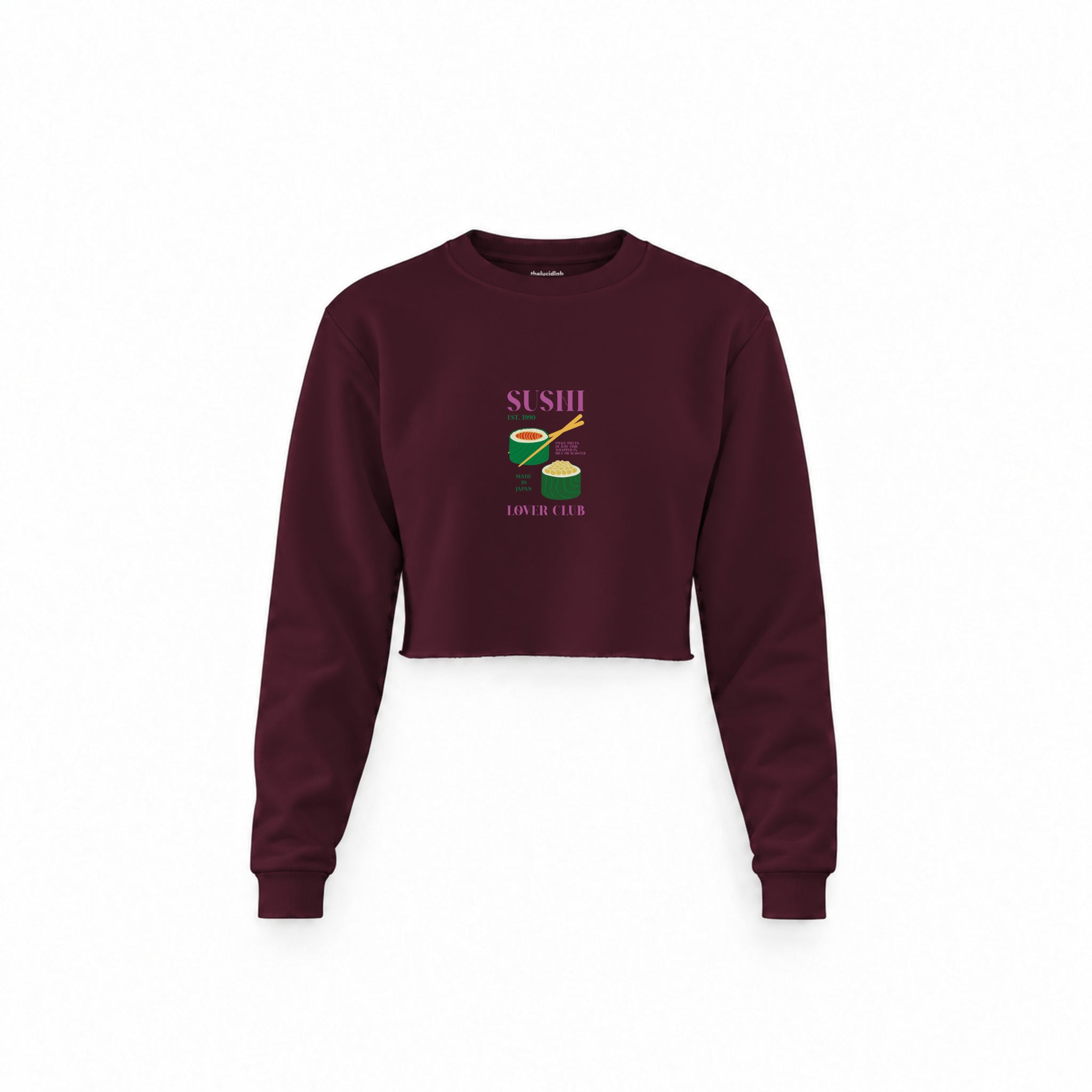 Roll With It Crop Sweatshirt — Bordo — Ön