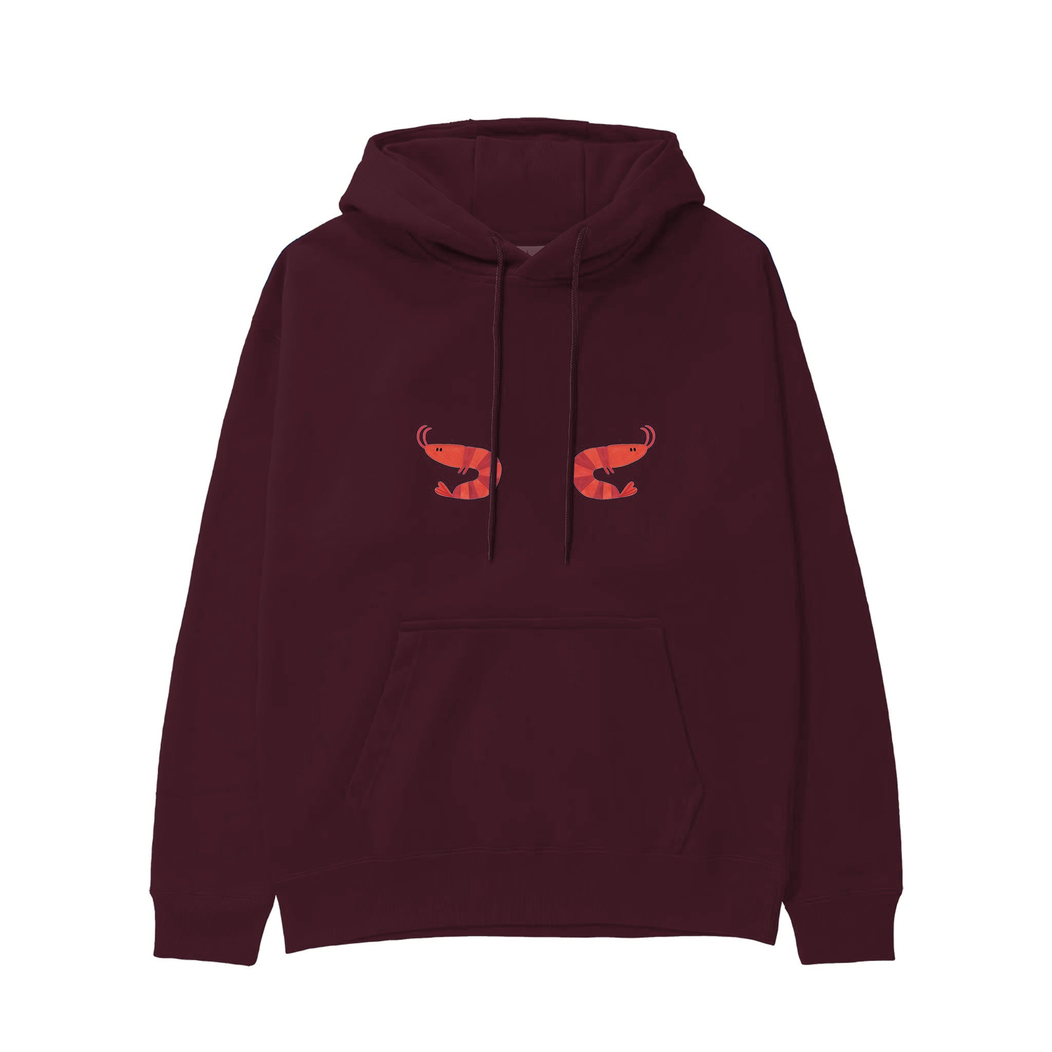 Nice Shrimps Hoodie — Bordo — Görsel 1