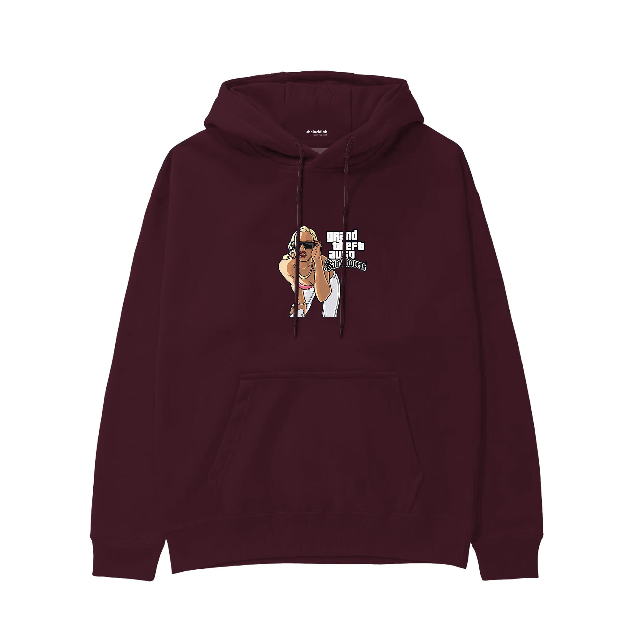 GTA San Andreas Hoodie — Bordo — Görsel 1
