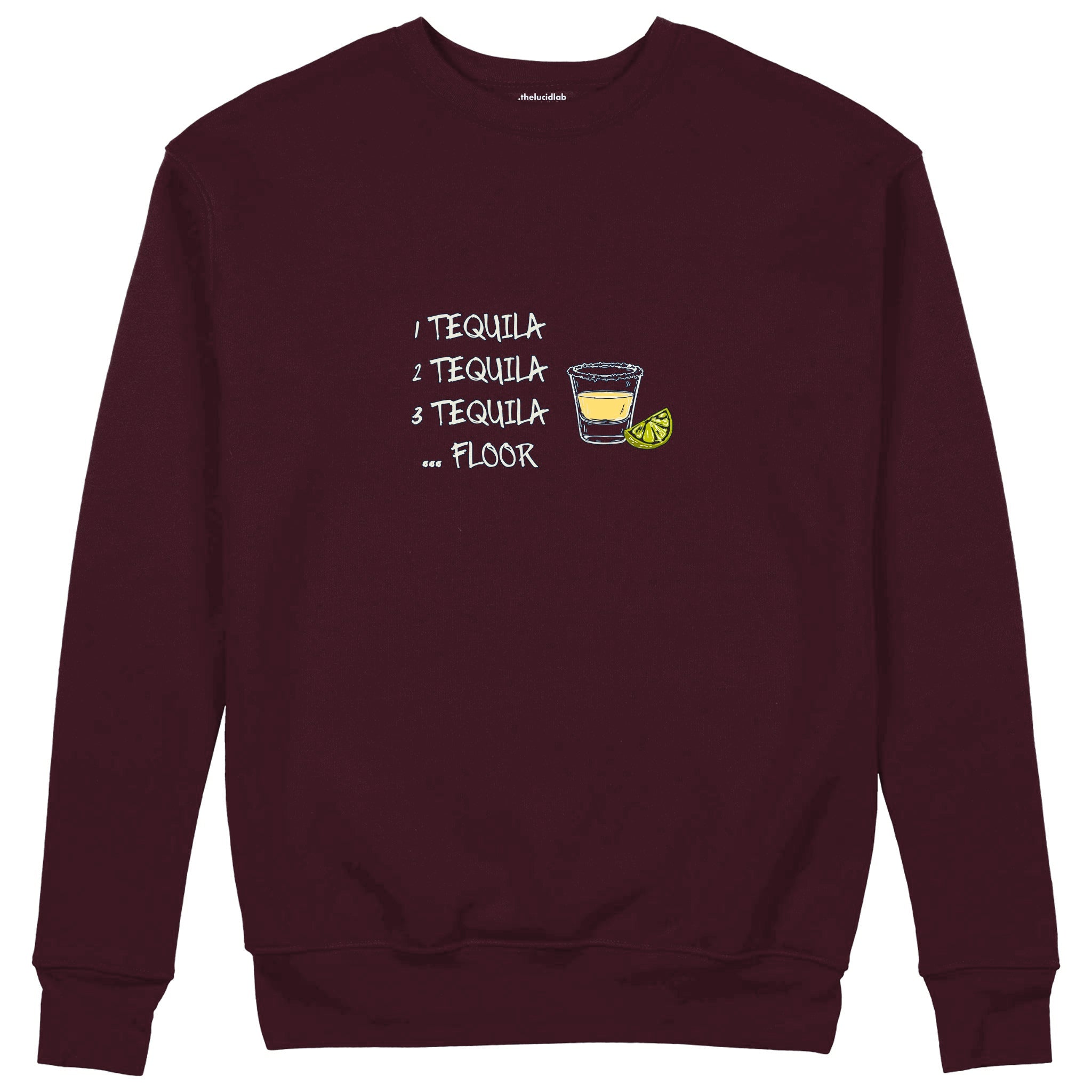 1 Tequila 2 Tequila Sweatshirt — Bordo — Görsel 1