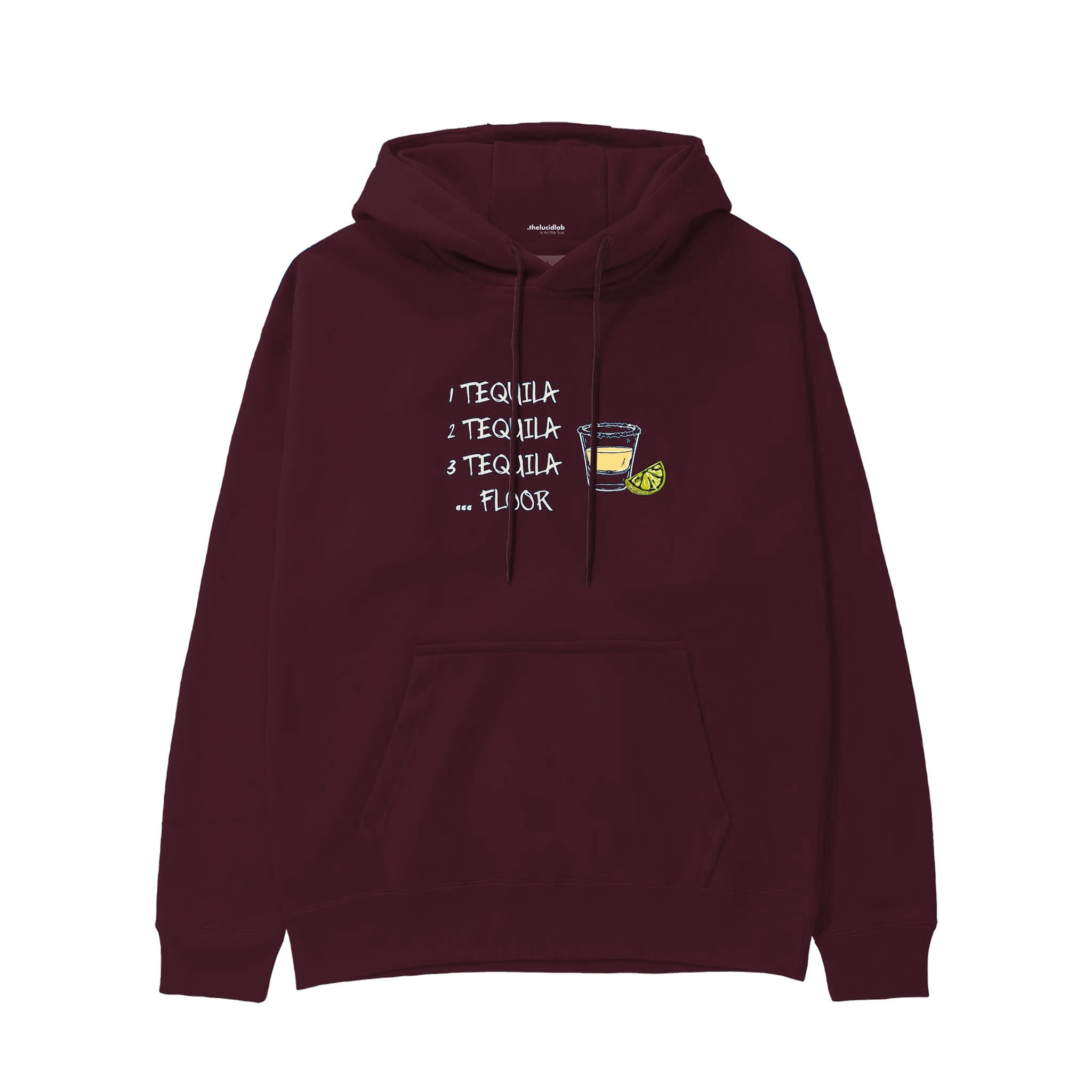 1 Tequila 2 Tequila Hoodie — Bordo — Görsel 1