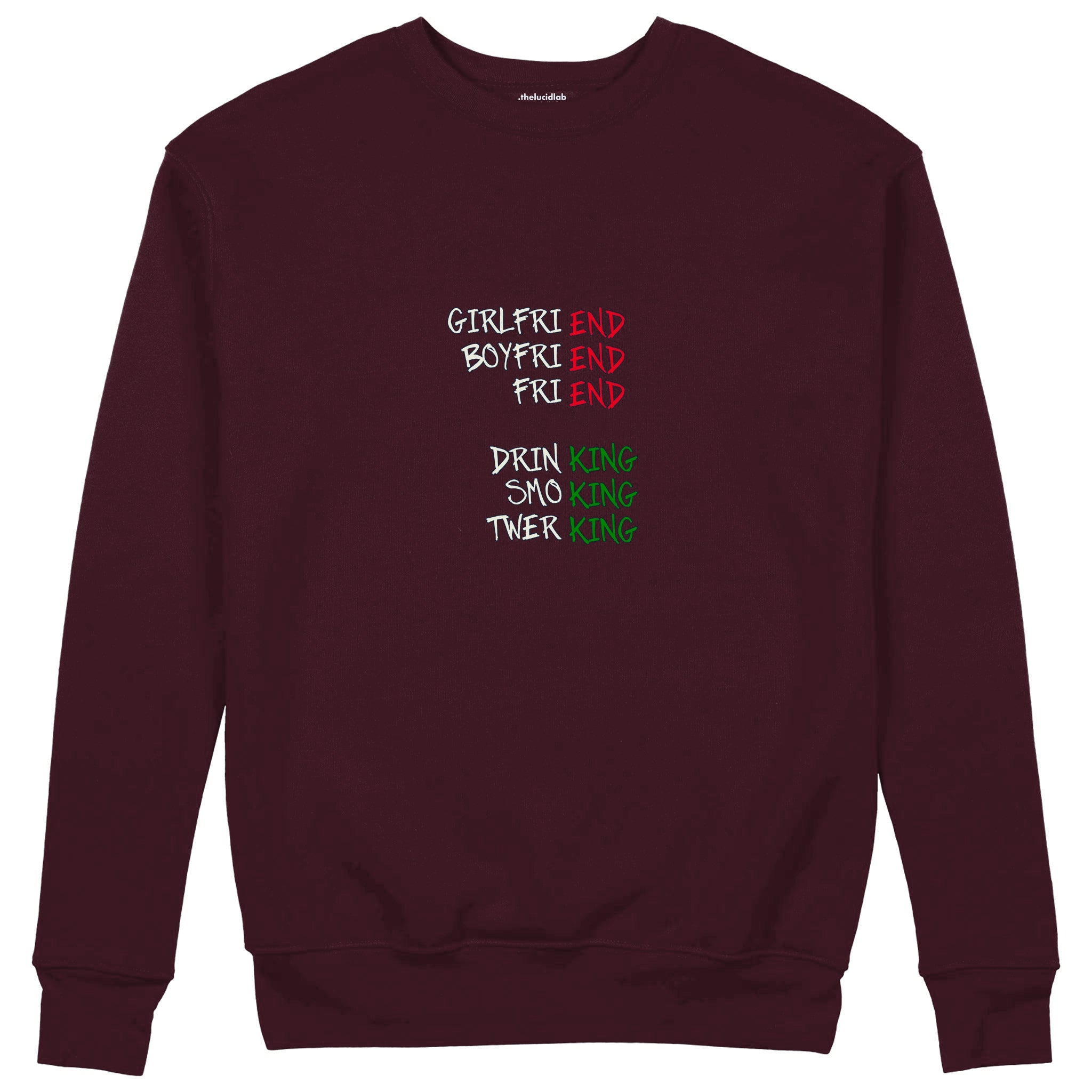 End And King Sweatshirt — Bordo — Görsel 1