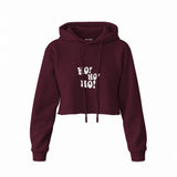 Ho Ho Ho Crop Hoodie — Bordo — Ön